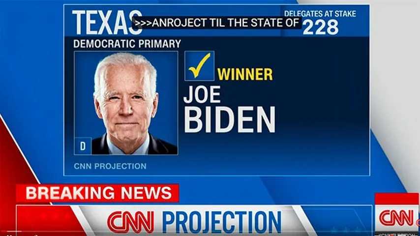 Biden con victorias claves en Texas, Virginia y Massachusetts. (Foto: CNN)