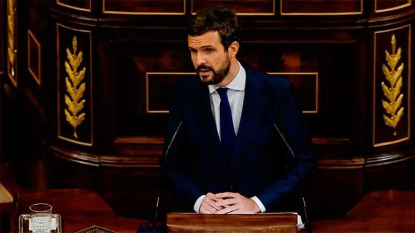 Pablo Casado en su intervención en la Cámara. (Foto: @Congreso)