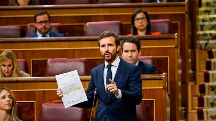 Sánchez atacó a Casado asegurando que Marlaska está \"destapando a la policía patriótica\" del PP. (Foto: @Congreso)