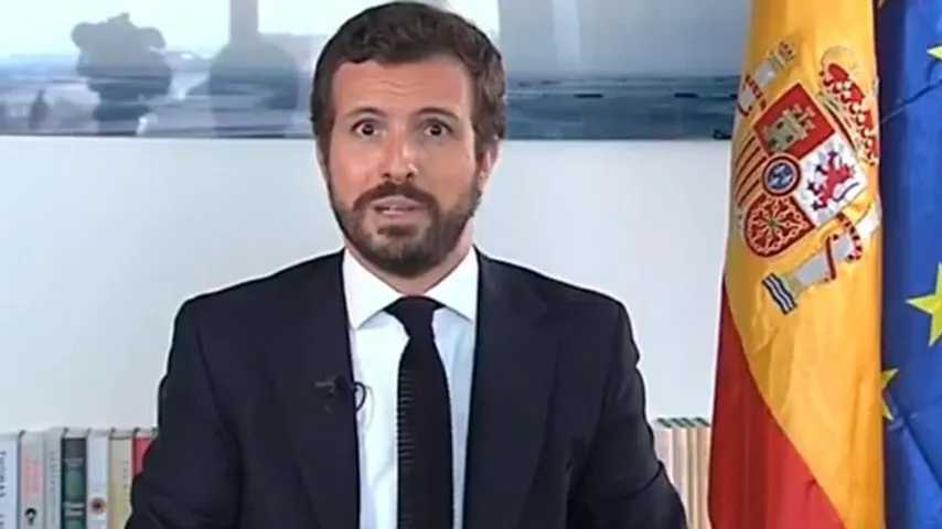 Pablo Casado en su conferencia de prensa. (Foto: PP)